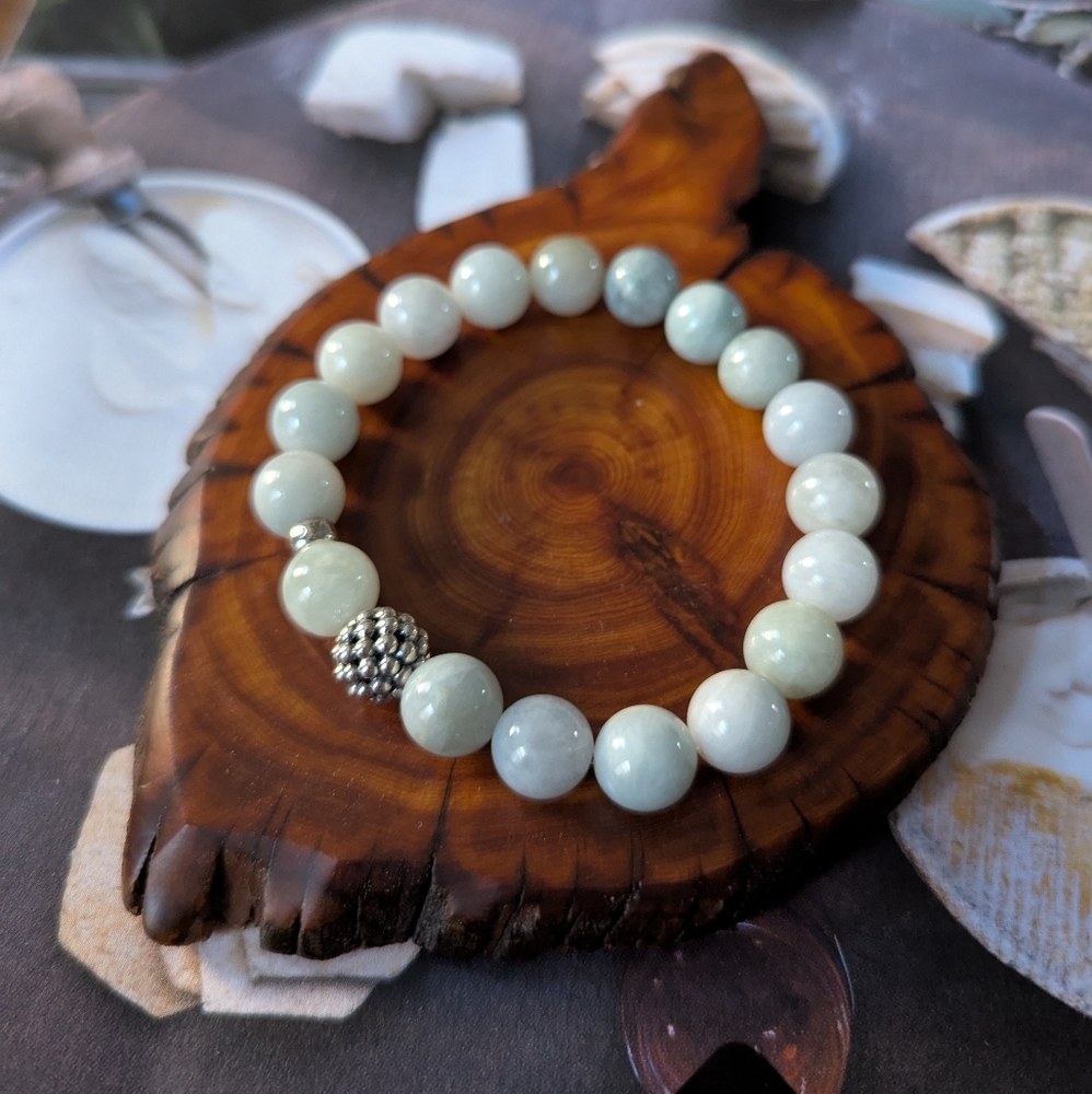 LAGOS Pale Green Beaded Bracelet with Silver Accent